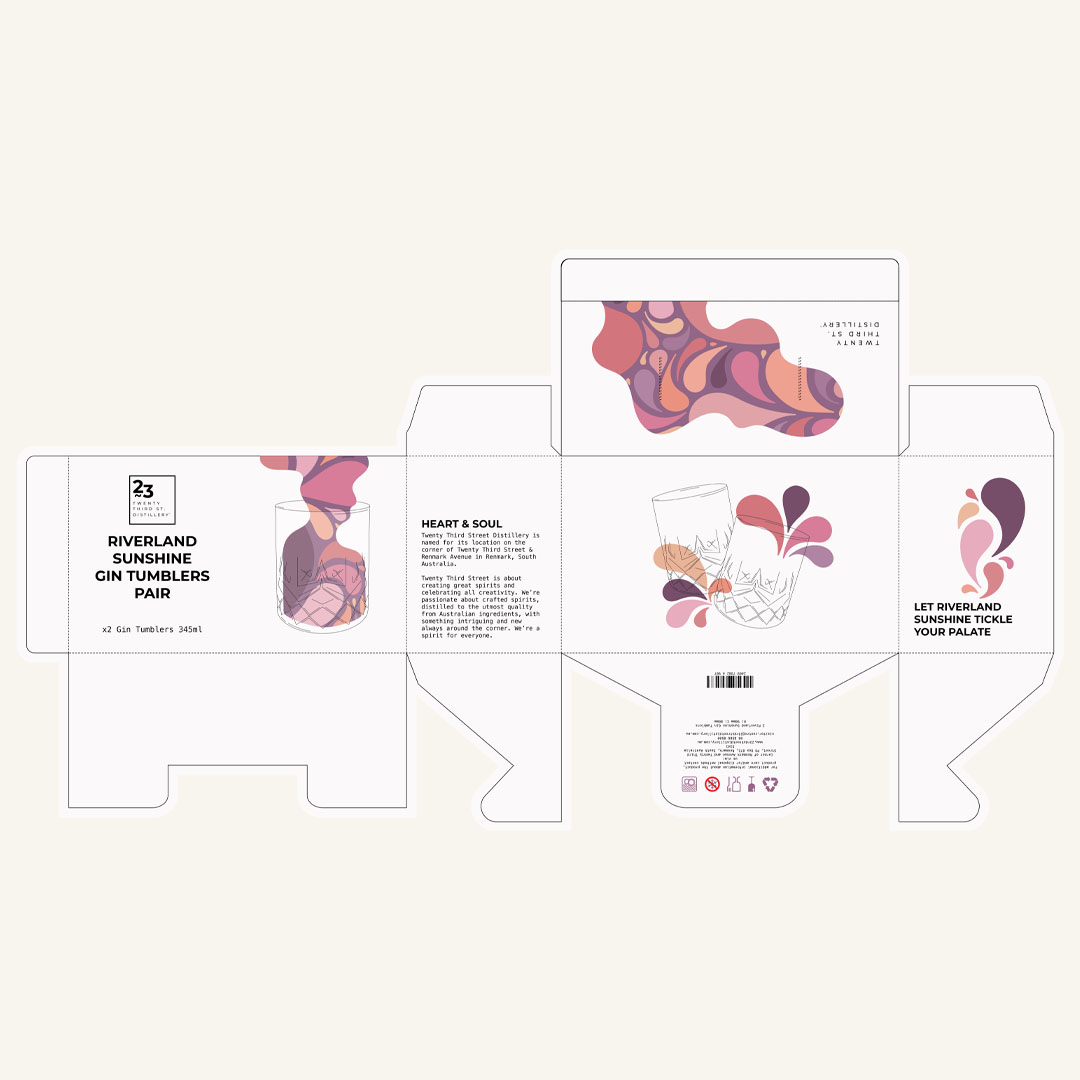 '23rd Street Distillery Packaging Map' for Brand Packaging for University Project